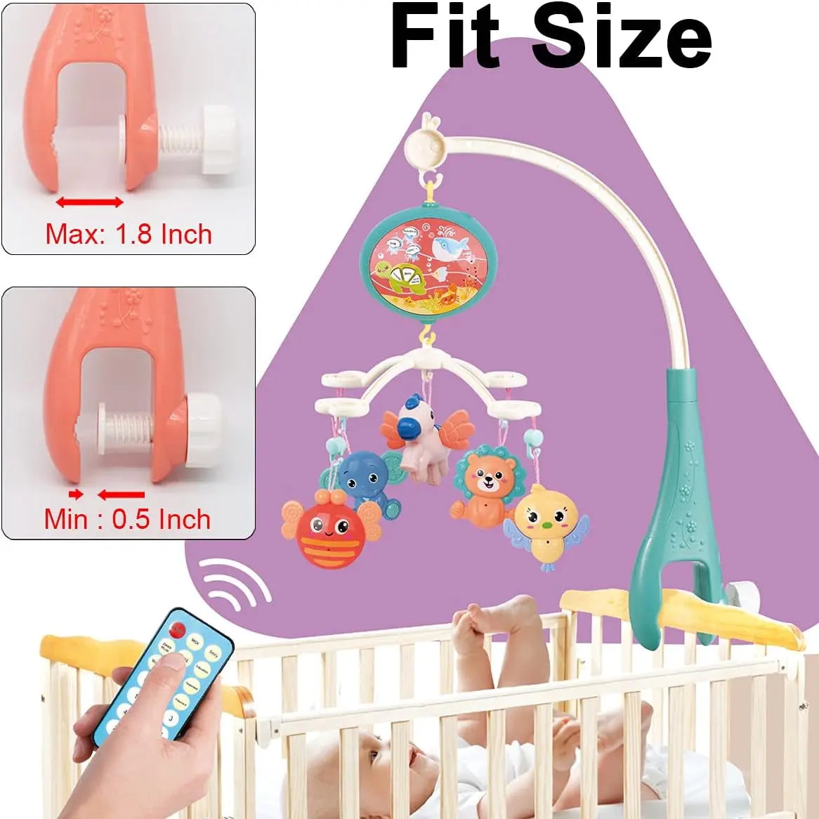 Transform Your Baby's Sleep with Our Enchanting Musical Crib Mobile! πβ¨ Featuring a Night Light, Soothing Sounds, and a Magical Star Projector for Sweet Dreams! πΆπ€ Ideal for Newborns!