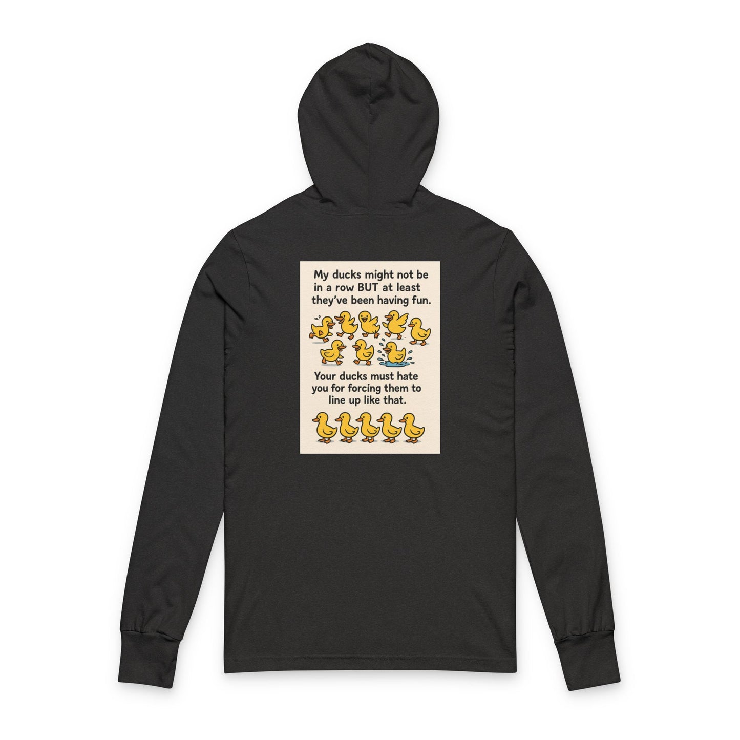 Sunflower Duck Unisex Hooded Long Sleeve Tee, Cute Casual Shirt, Funny Gift, Outdoor Wear, Spring Fashion, Unique (design included)