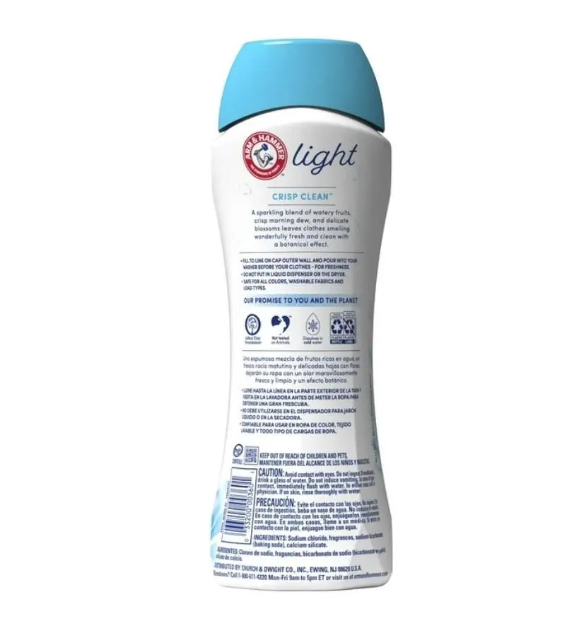 ARM & HAMMER Light In-Wash Scent Booster, Laundry Scent Booster Crisp Clean scent, 24 Oz ARM & HAMMER