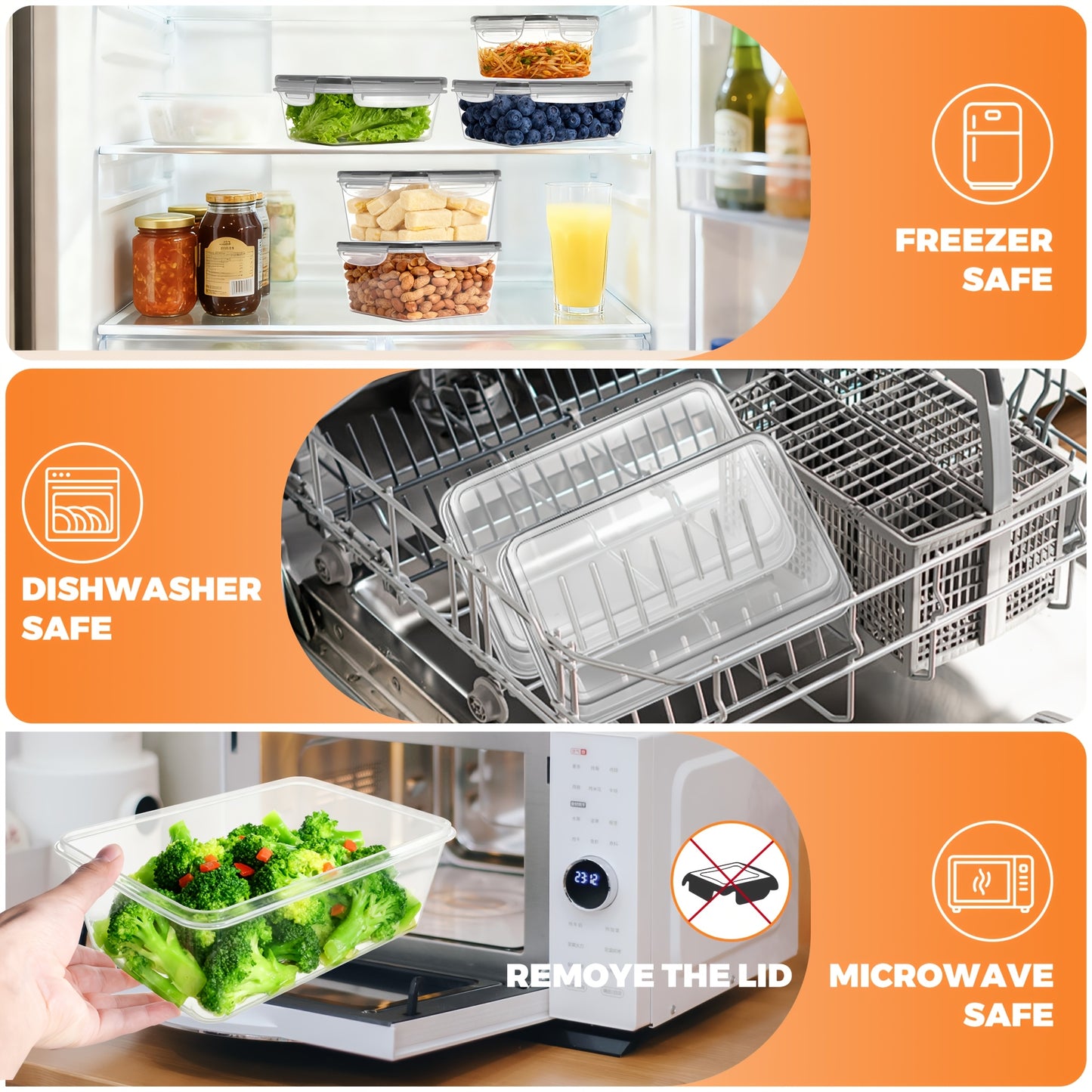 24 pcs Includes 12 Containers, 12 LidsDeluxe Food Storage Container Set