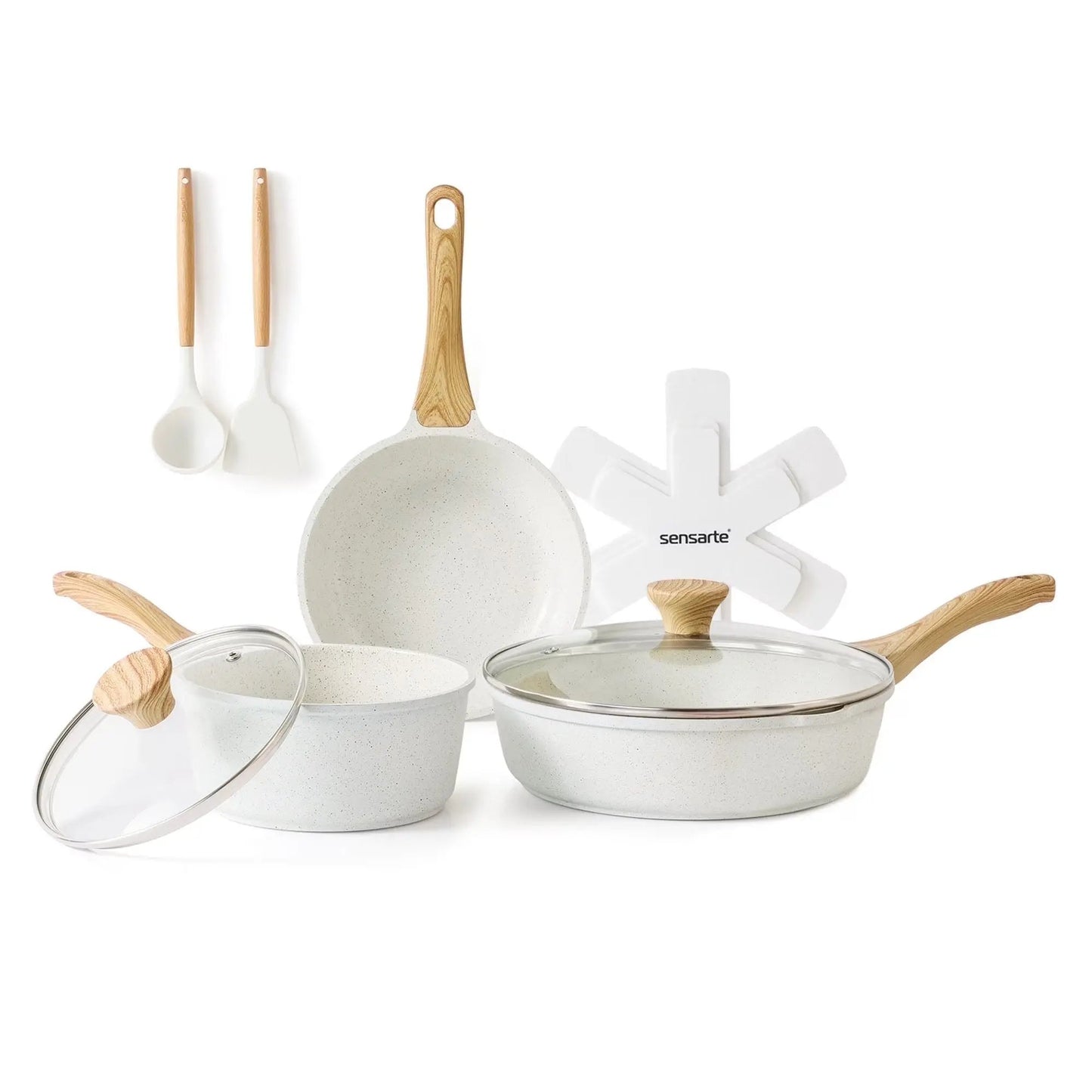 Upgrade Your Kitchen Game with Our 17-Piece Ceramic Nonstick Cookware Set! 🍳✨ Perfect for Healthier Cooking! #KitchenEssentials #HealthyCooking