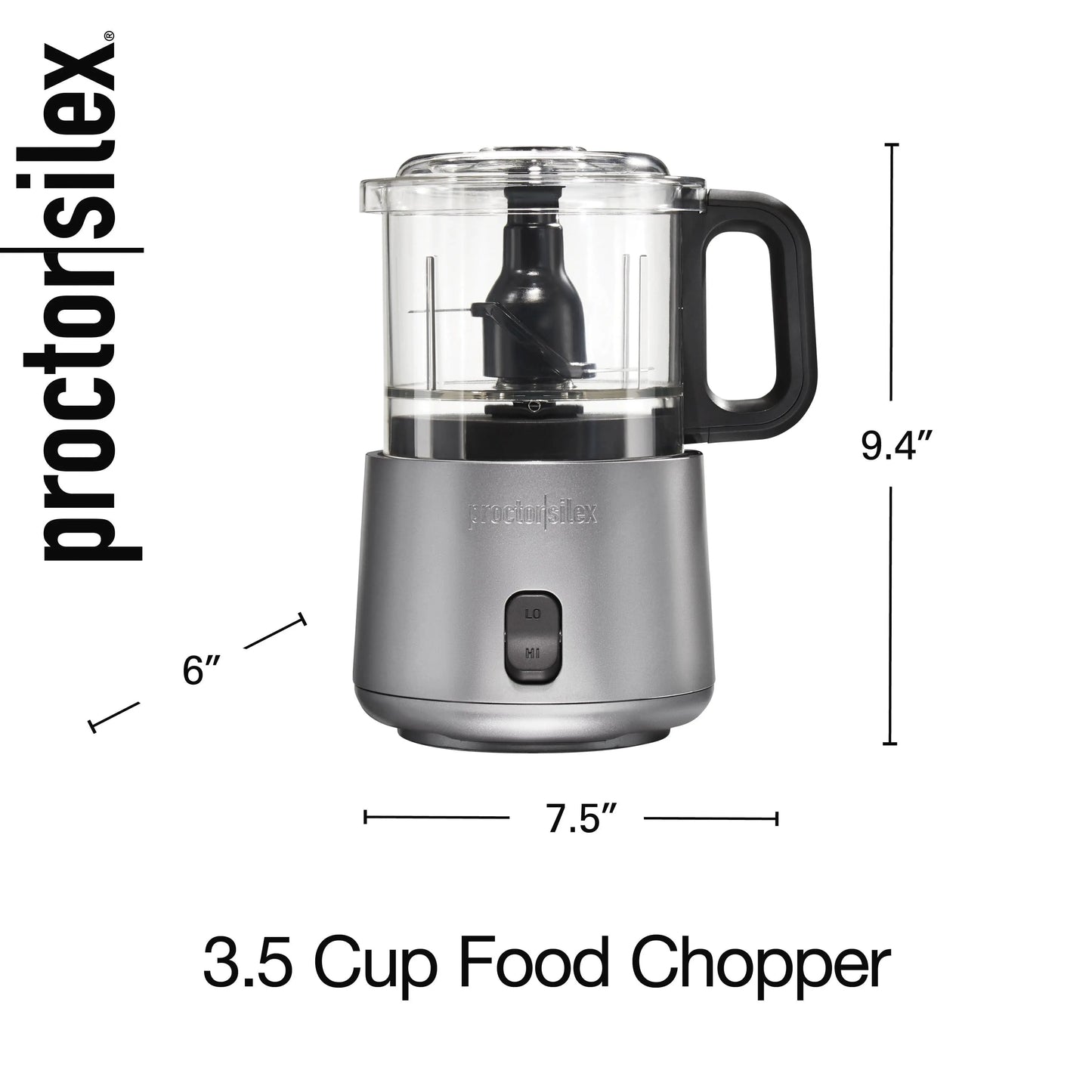 3.5 Cup 2-Speed Food Processor, Gray
