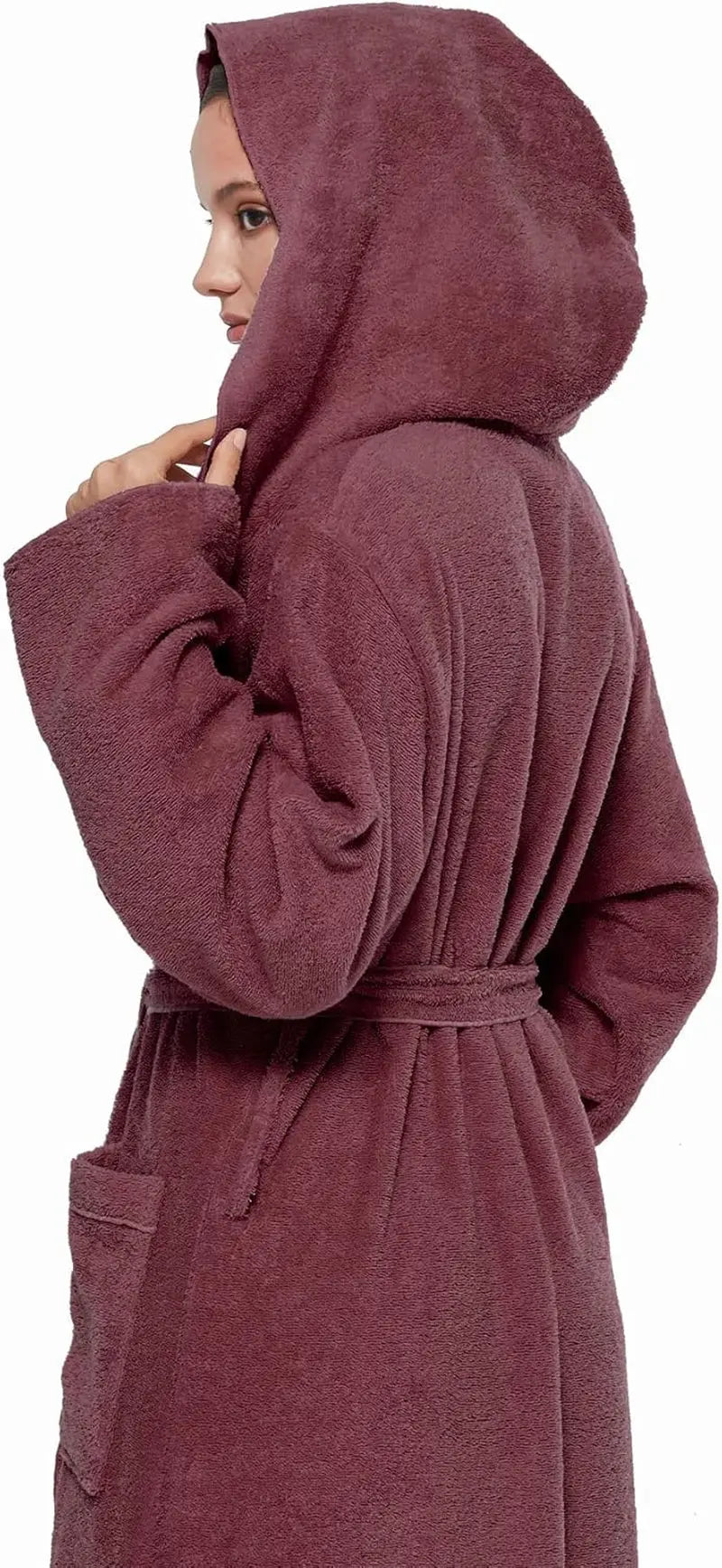 Women'S Princess Robe Ankle Long Hooded Lightweight Turkish Cotton Bathrobe