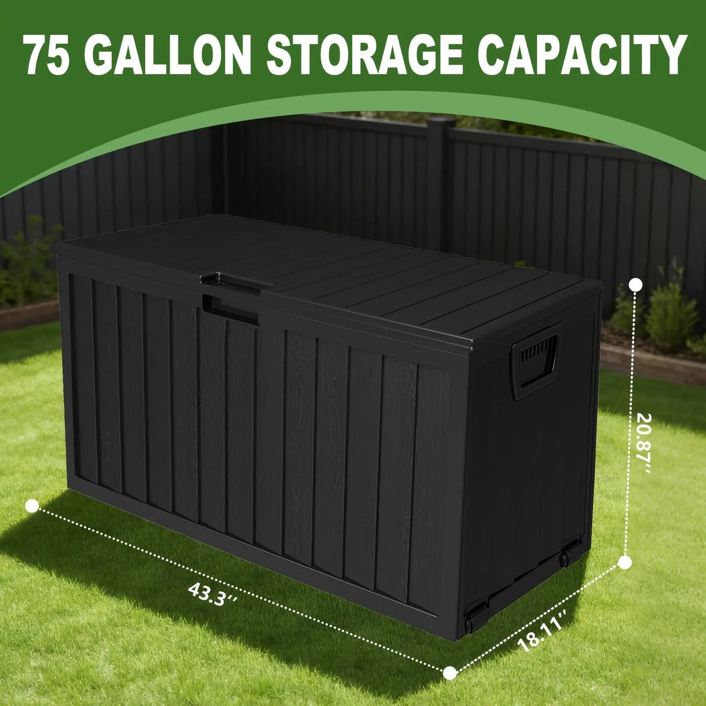 75 Gallon Heavy-Duty Waterproof Outdoor Storage Box