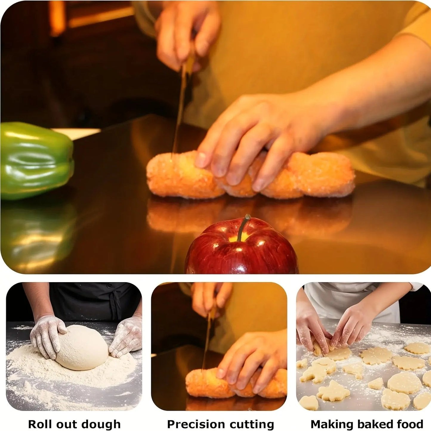 Extra Large Heavy-Duty Stainless Steel Cutting Board - 24X16 with lip Temu