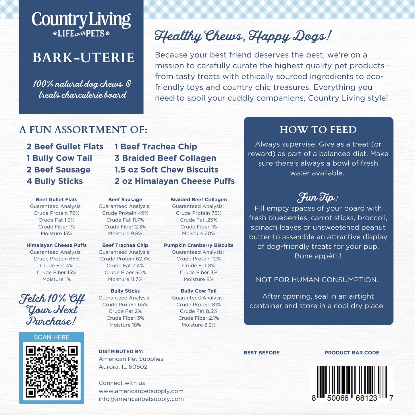 Bark-Uterie Board – Charcuterie-Inspired Natural Dog Treats Selection American Pet Supplies