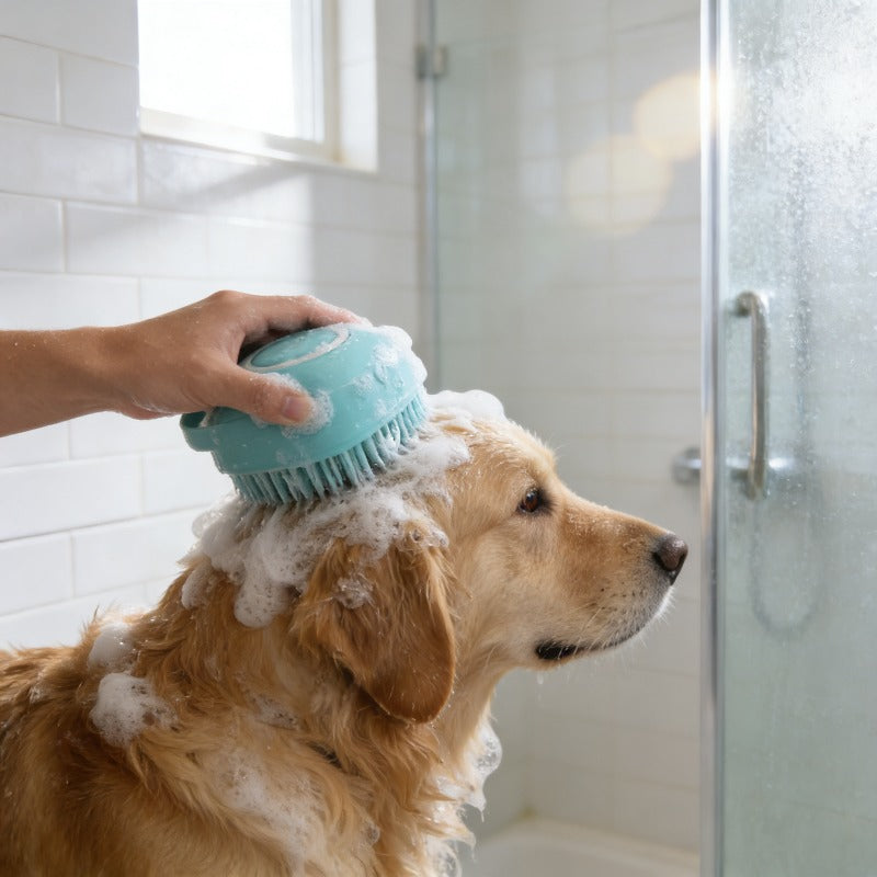 Dog Bath Brush with Soft Silicone Bristles - 2 PCS