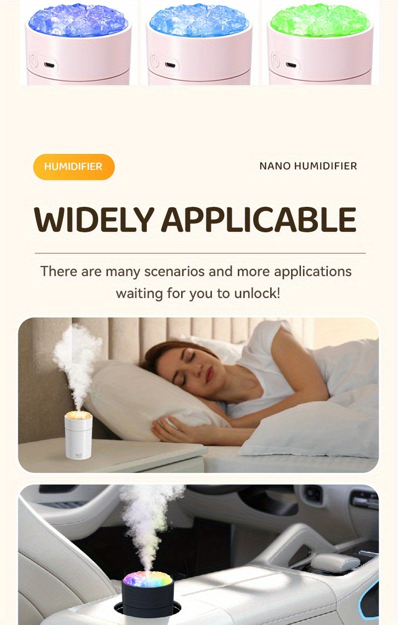 USB Humidifier and Aromatherapy Diffuser with Color-Changing Lamp