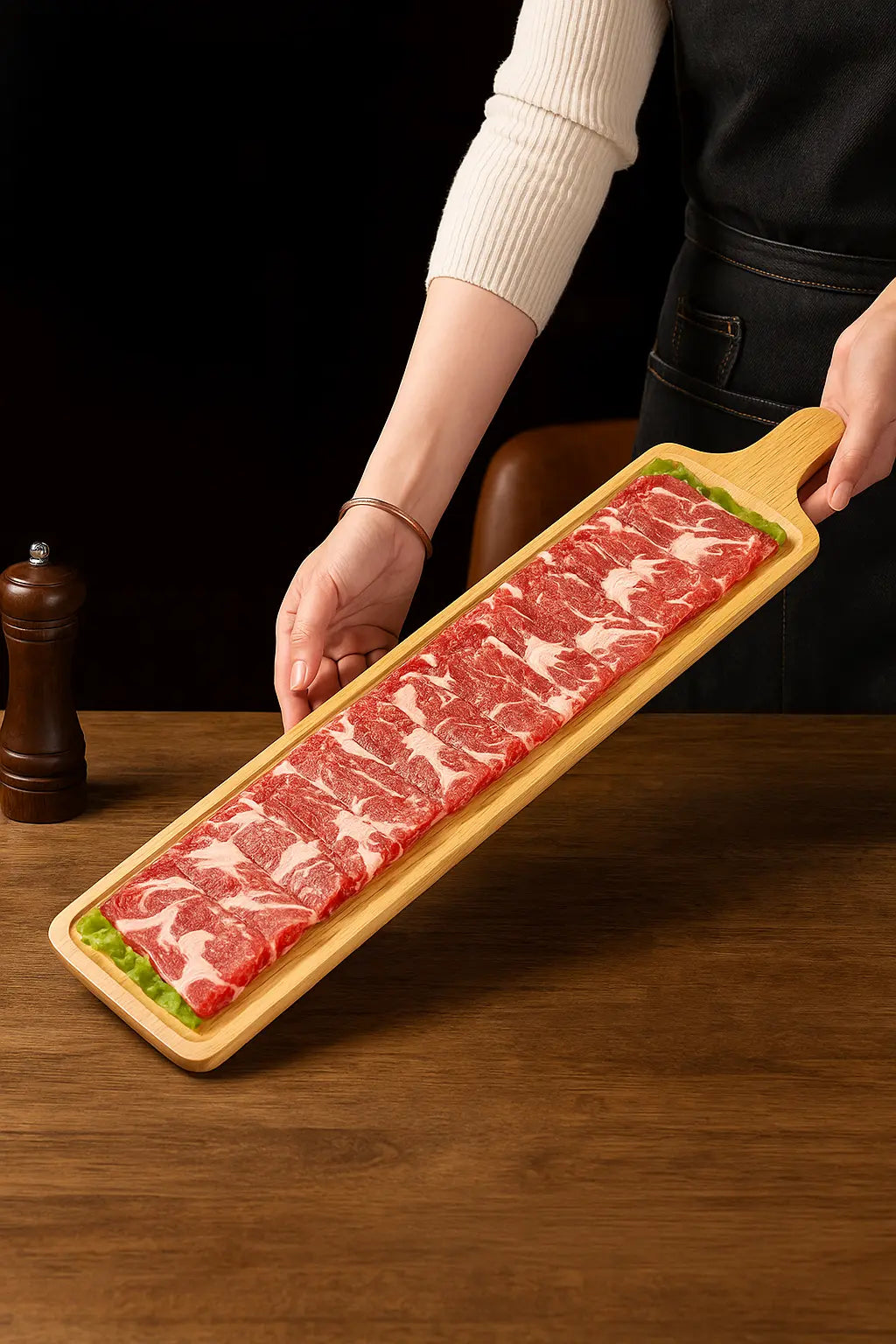 Long Wooden Charcuterie Board – 31” Meat & Cheese Serving Tray with Handle - Our3Designs