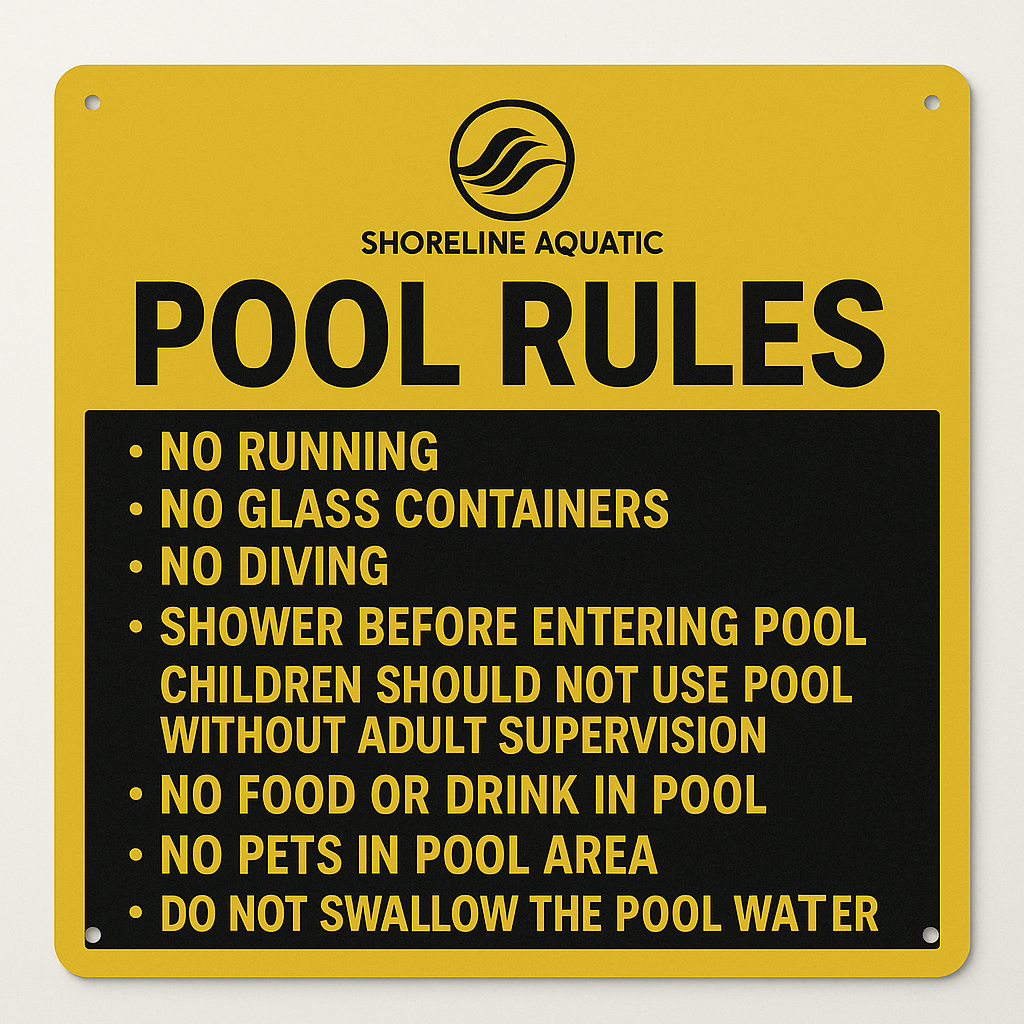Pool Rules Sign – Blue & White HDPE Weatherproof Safety Sign
