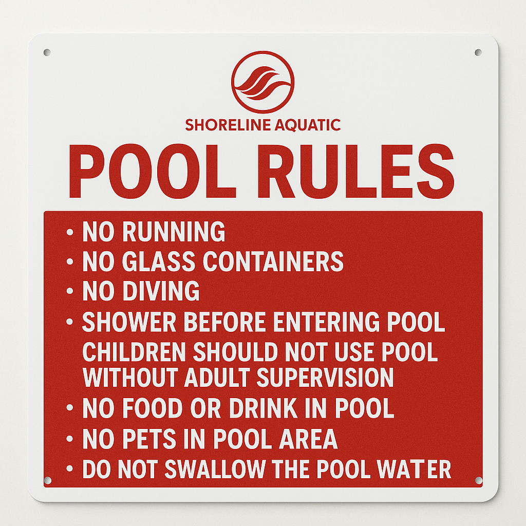Pool Rules Sign – Blue & White HDPE Weatherproof Safety Sign