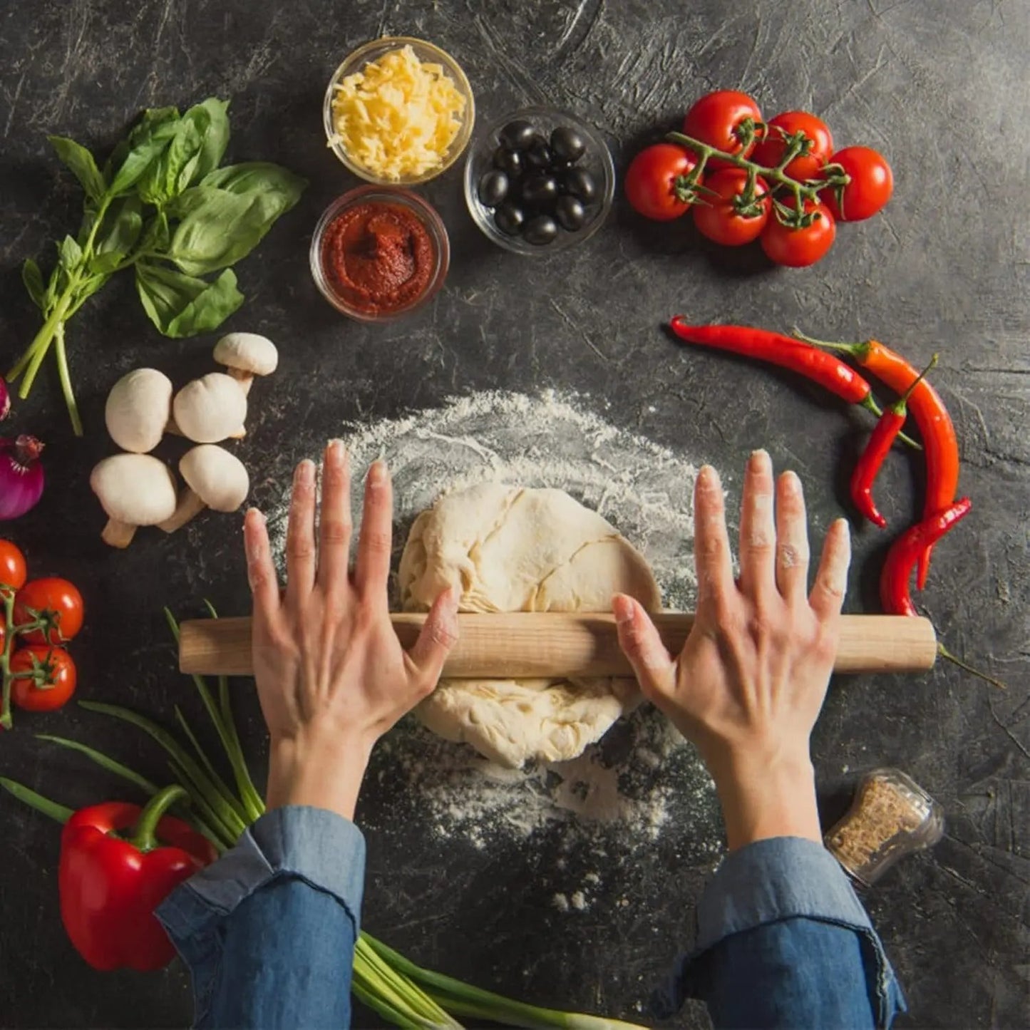 Natural Premium Log Rolling Pin for Baking - Personalize Me Our3Designs