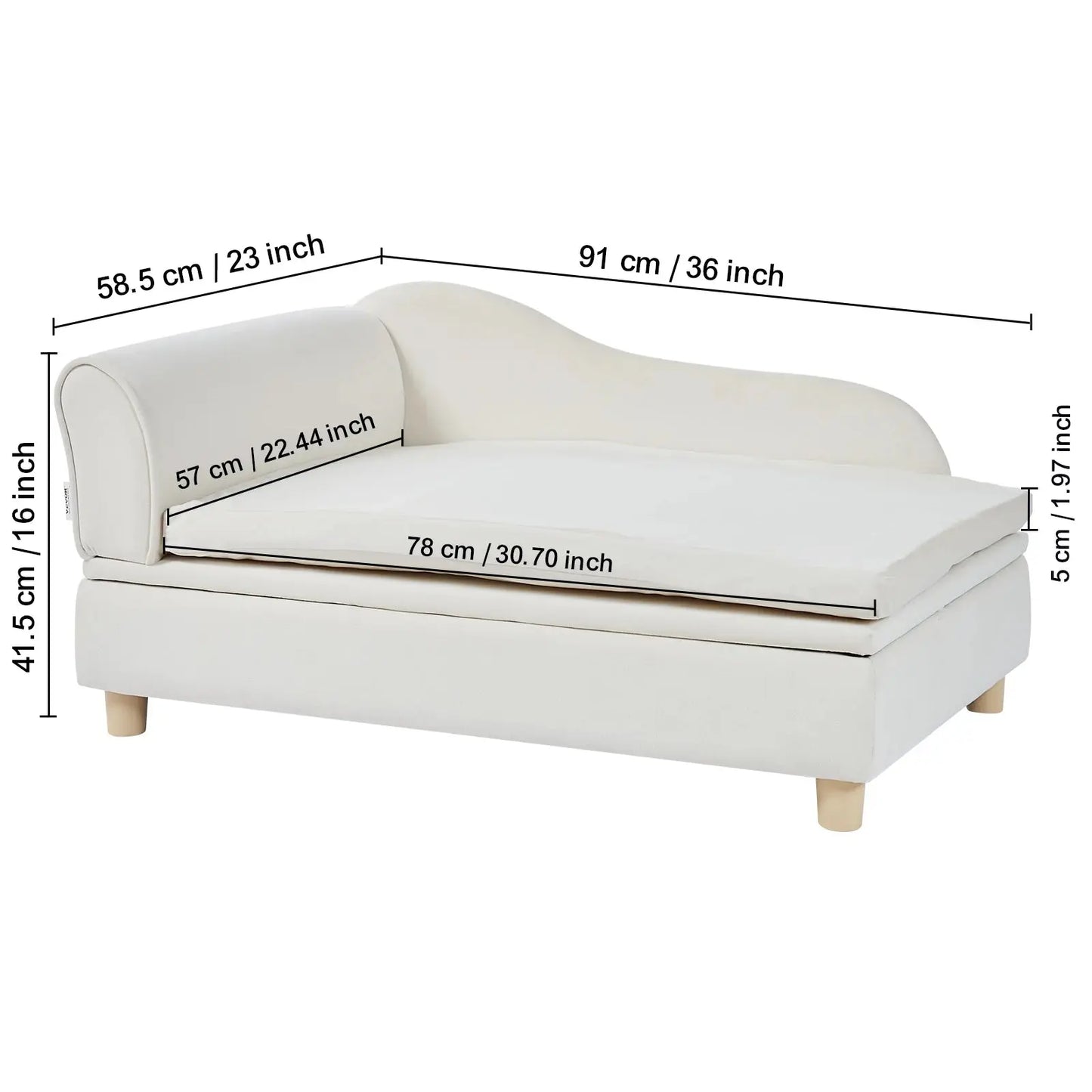 VEVOR Pet Sofa Dog Couch for Medium-Sized Dogs and Cats Soft Velvety Dog Sofa Bed for Living Room Bedroom Pet Store or Clinic Our3Designs