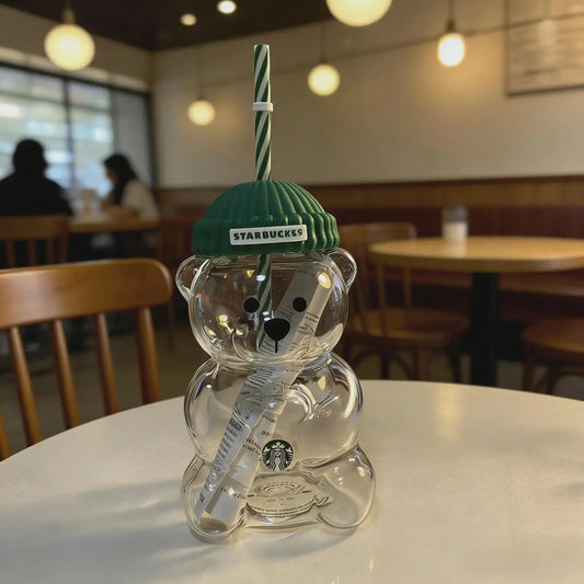 Starbucks Bearista Limited Edition Bear Glass Cold Cup 100% Authentic Rare