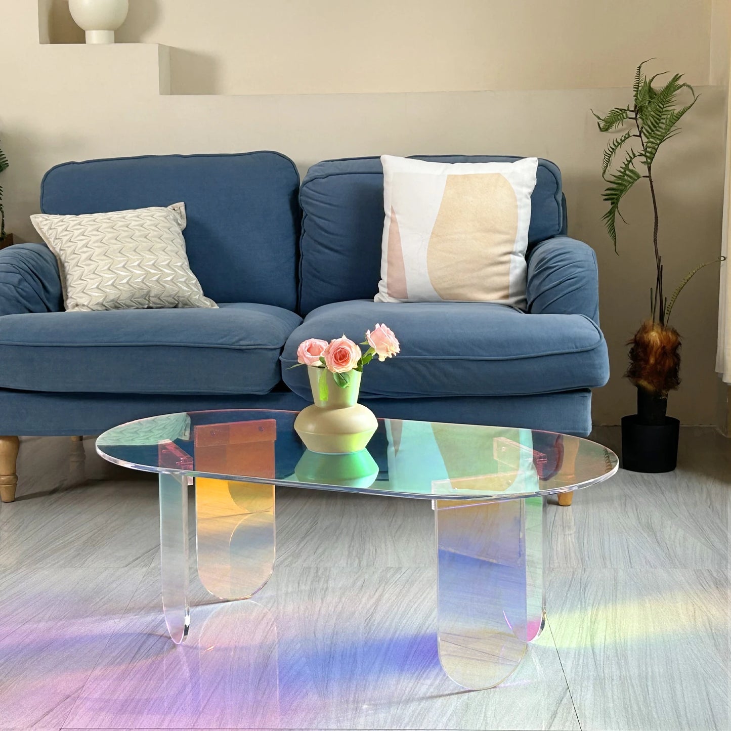 Acrylic Coffee Table, Iridescent Acrylic End Table