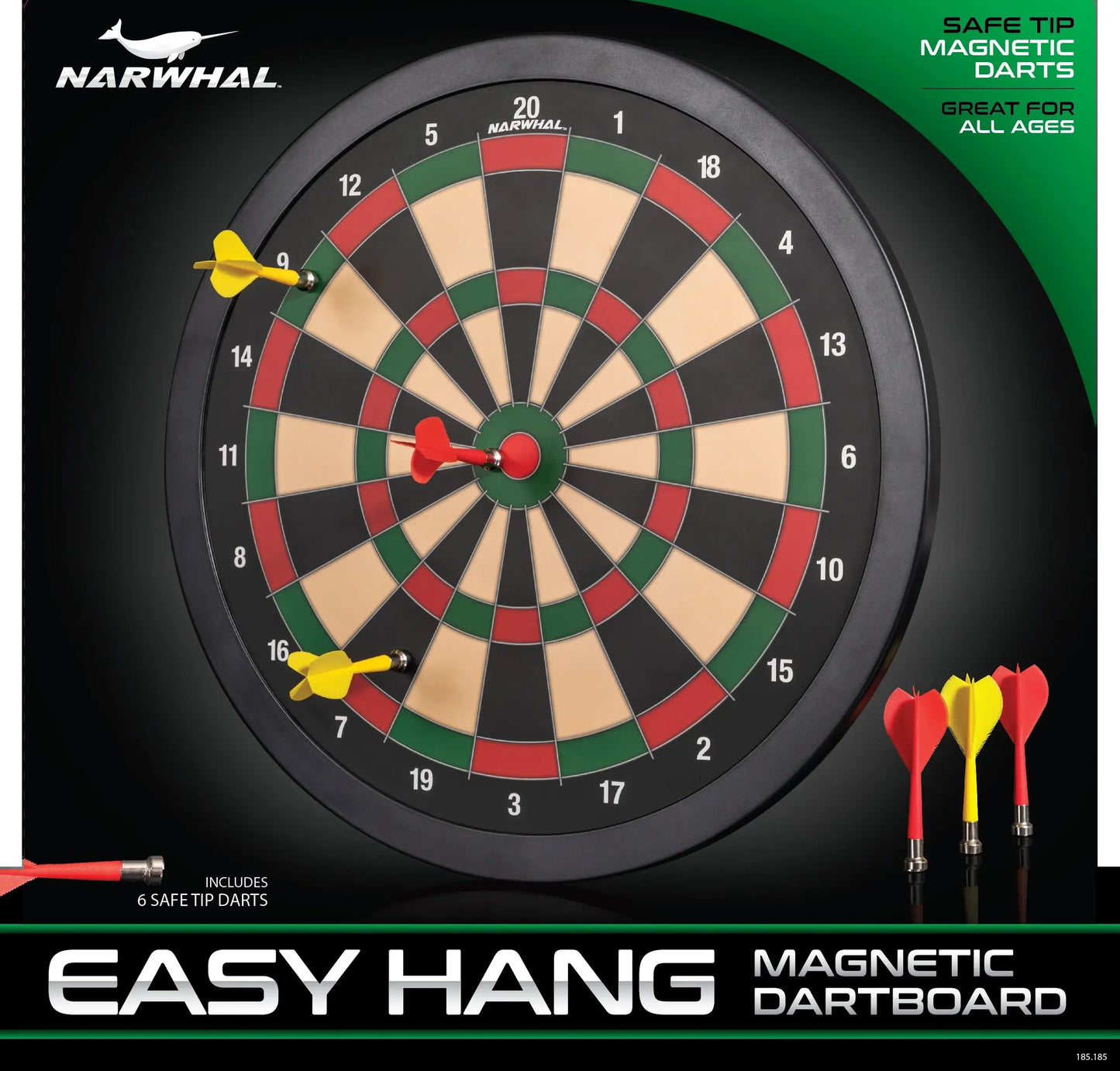 Experience Fun and Safety with the 15.5-Inch Easy Hang Magnetic Dartboard – Includes Six Magnetic Darts for Family-Friendly Play!