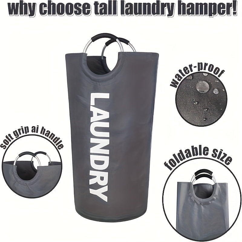 Large Foldable Laundry Basket with Padded Handles