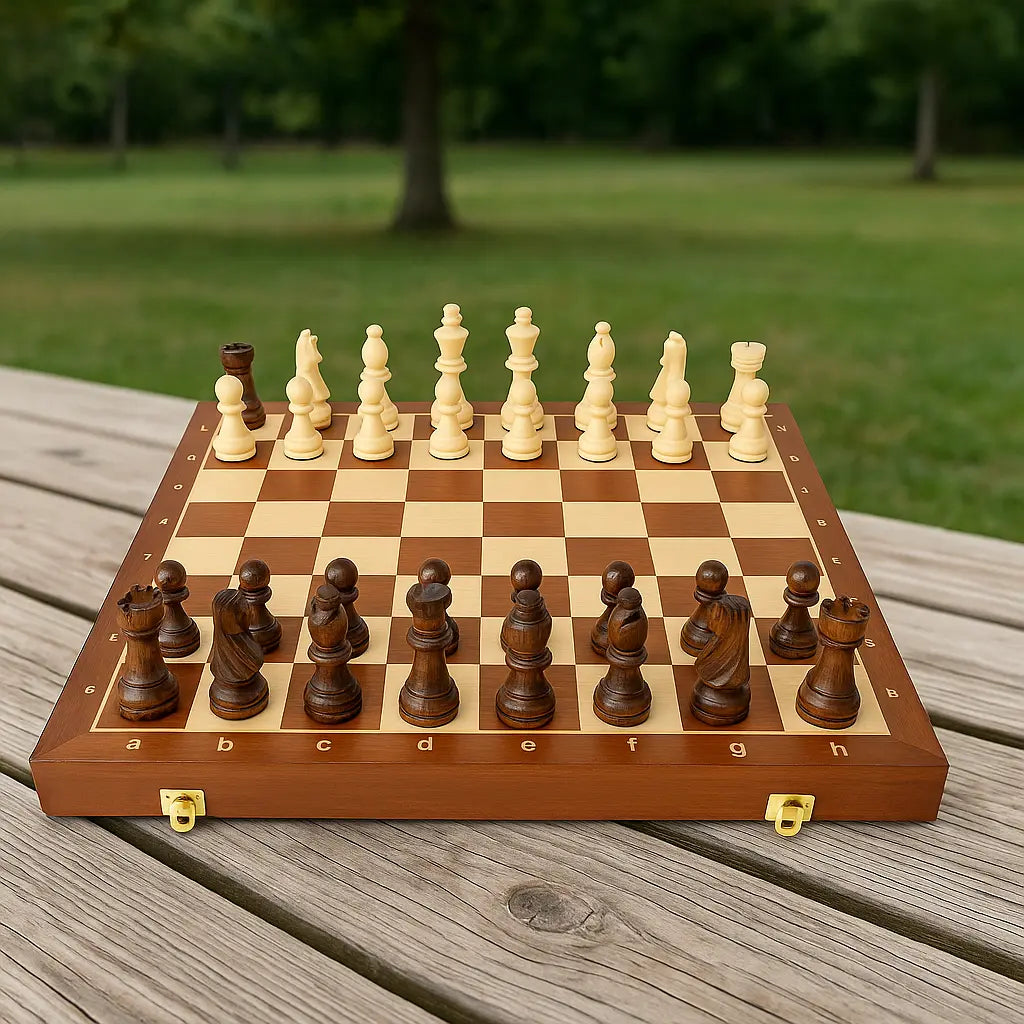 Wooden Chess Set with Storage – Classic Gift for Family Game Night - Our3Designs