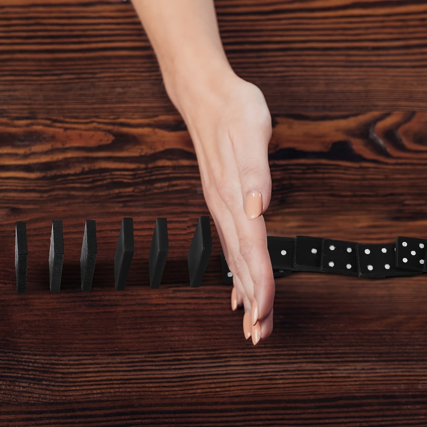 Set of Mini Dominoes in a Wooden Box