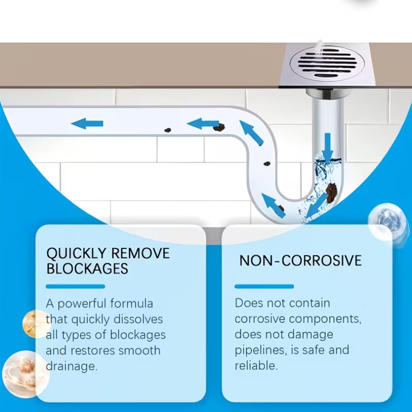 1 use Drain Unclogging Powder