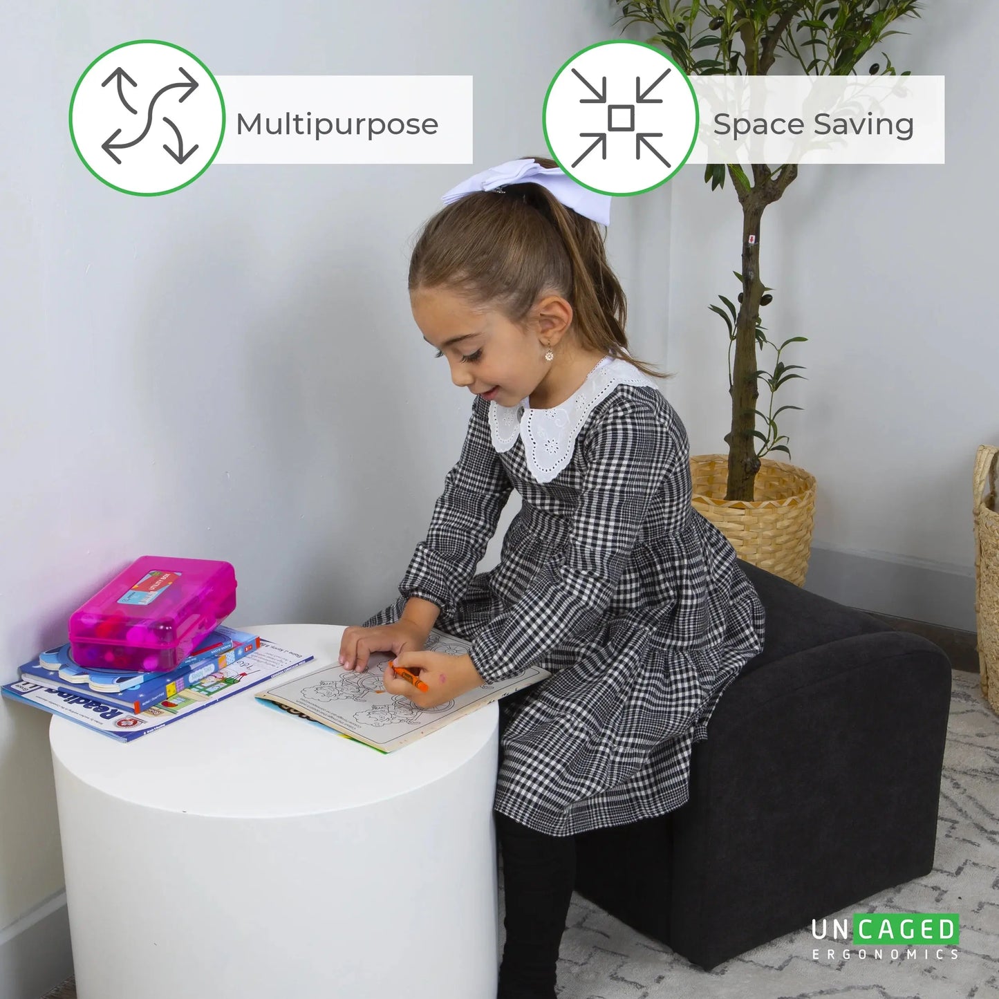 STASH Comfy Kids Sofa Chair – Cute Toddler Chair Toy Storage Chest. Kids Folding Chair Converts to an Ottoman. Small Toddler Chairs for Girls Boys Supports 200Lbs! Kids Lounge Chair Kids Chair Comfy