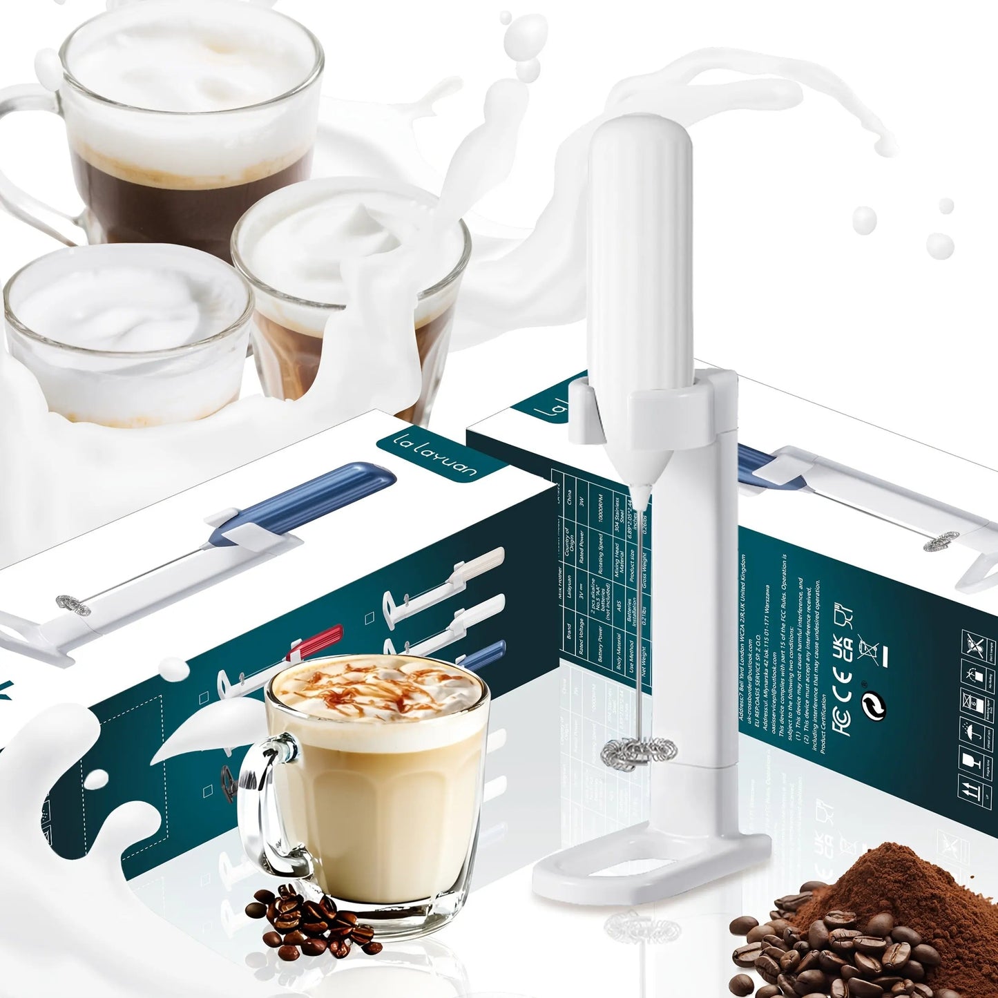 Handheld electric milk frother delivering a robust 10,000 RPM performance O3D