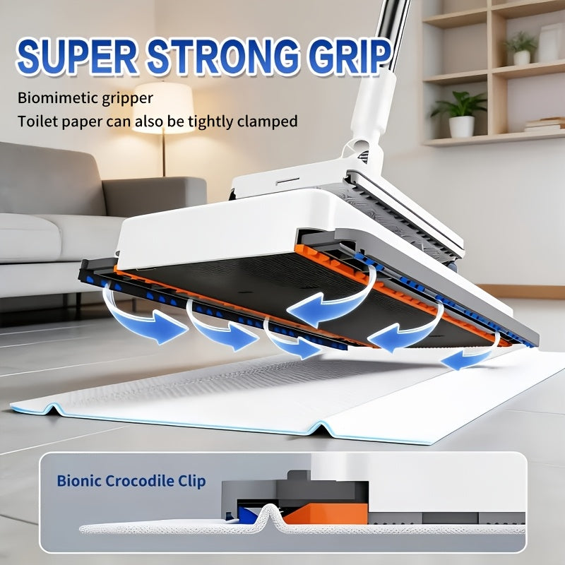 Japanese Style Flat Mop System with One-Click Cloth Changing