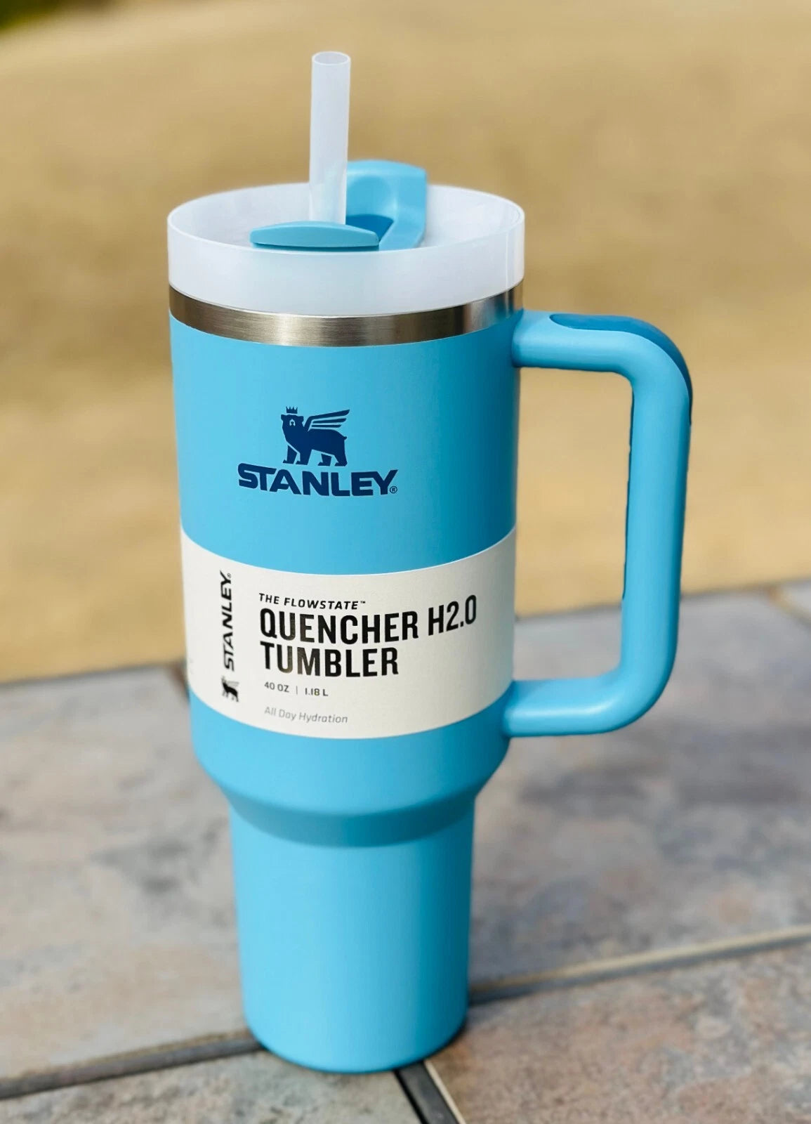 Stanley 40 oz Quencher H2.0 Tumbler – Pool (Brand New with Box)