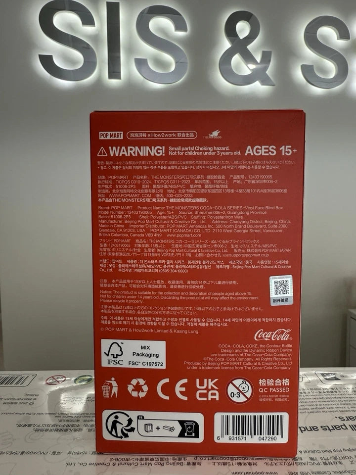 USA Authentic POP MART THE MONSTERS LABUBU COCA-COLA Plush pendant SEALED