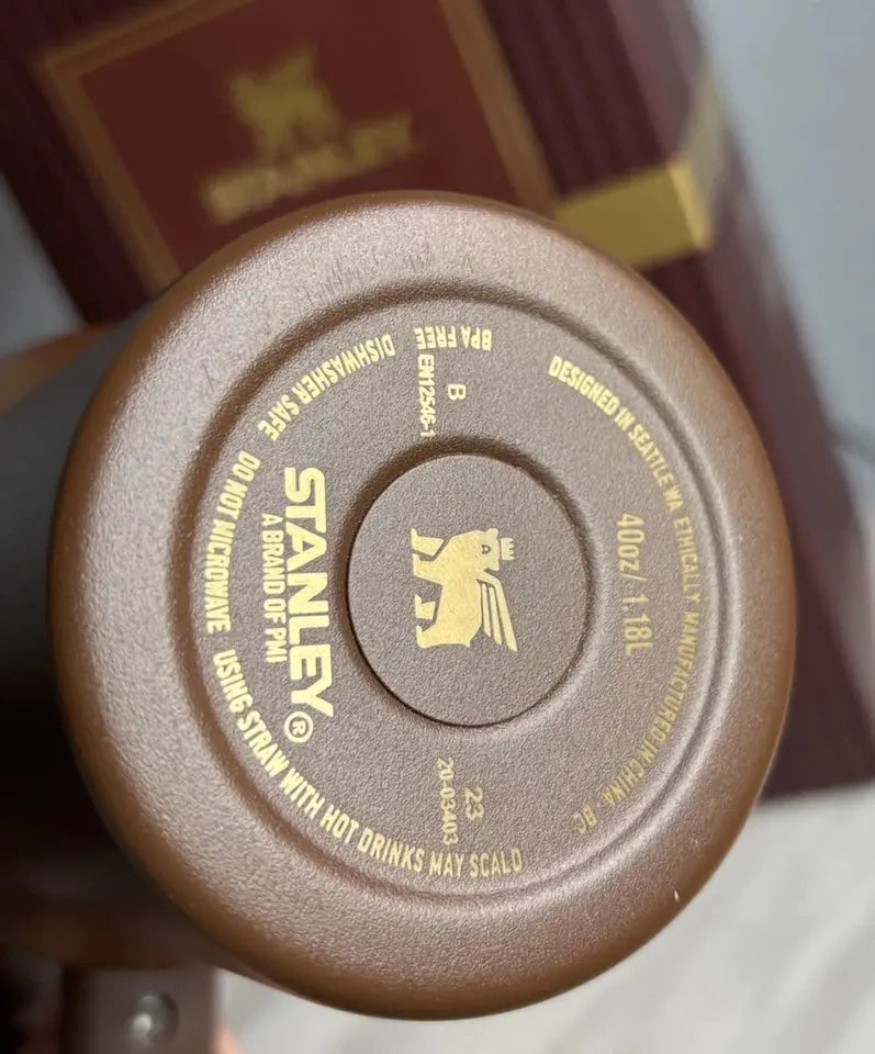 Chocolate Gold Brown Stanley-Style Quencher H2.0 Tumbler – 40oz Our3Designs