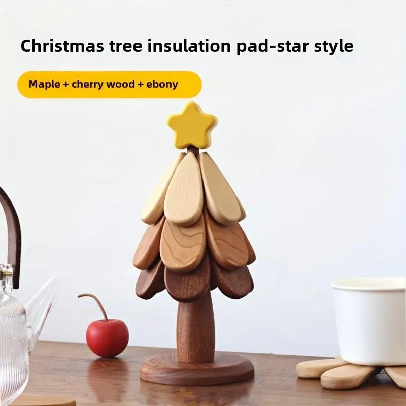 Christmas Tree Trivet Set -Maple, Cherry, and Ebony woods O3D