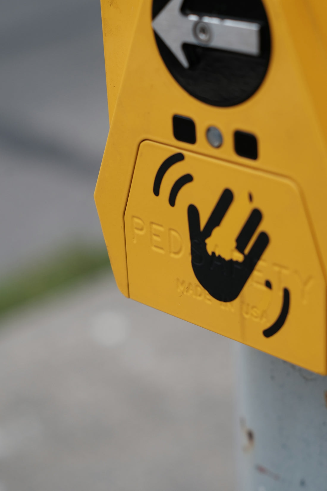 a close up of a yellow parking meter