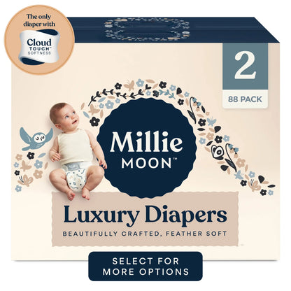 Experience Unmatched Softness and Leak Protection with Millie Moon Luxury Size 1 Diapers - 100 Count for Ultimate Baby Comfort!