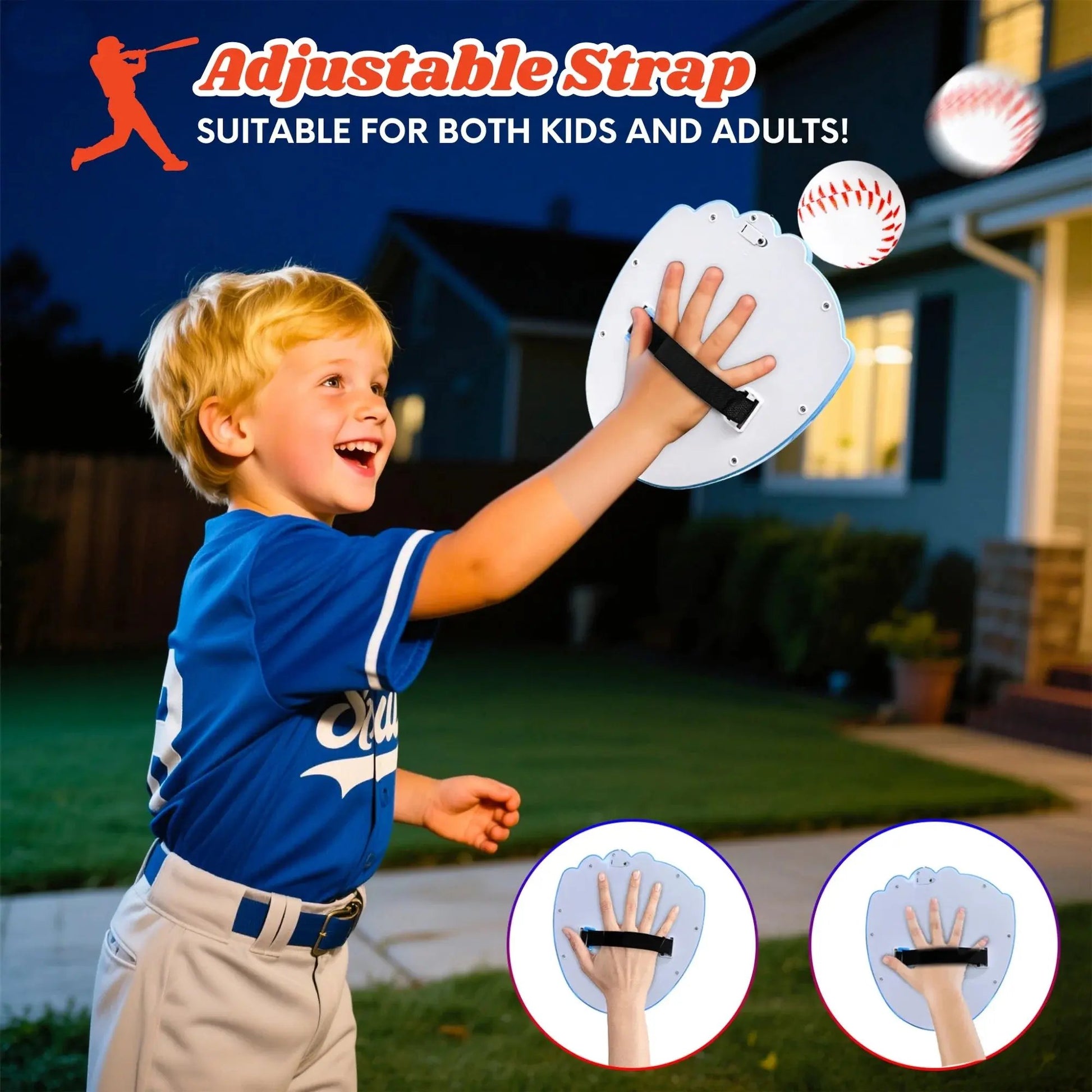 Toss and Catch Velcro Ball Set - LED Baseball Training Glove & Catch Ball Toys for Kids, Toddler Baseball Glove Set with 5 Balls, Outdoor Toys for Kids Ages 3-8