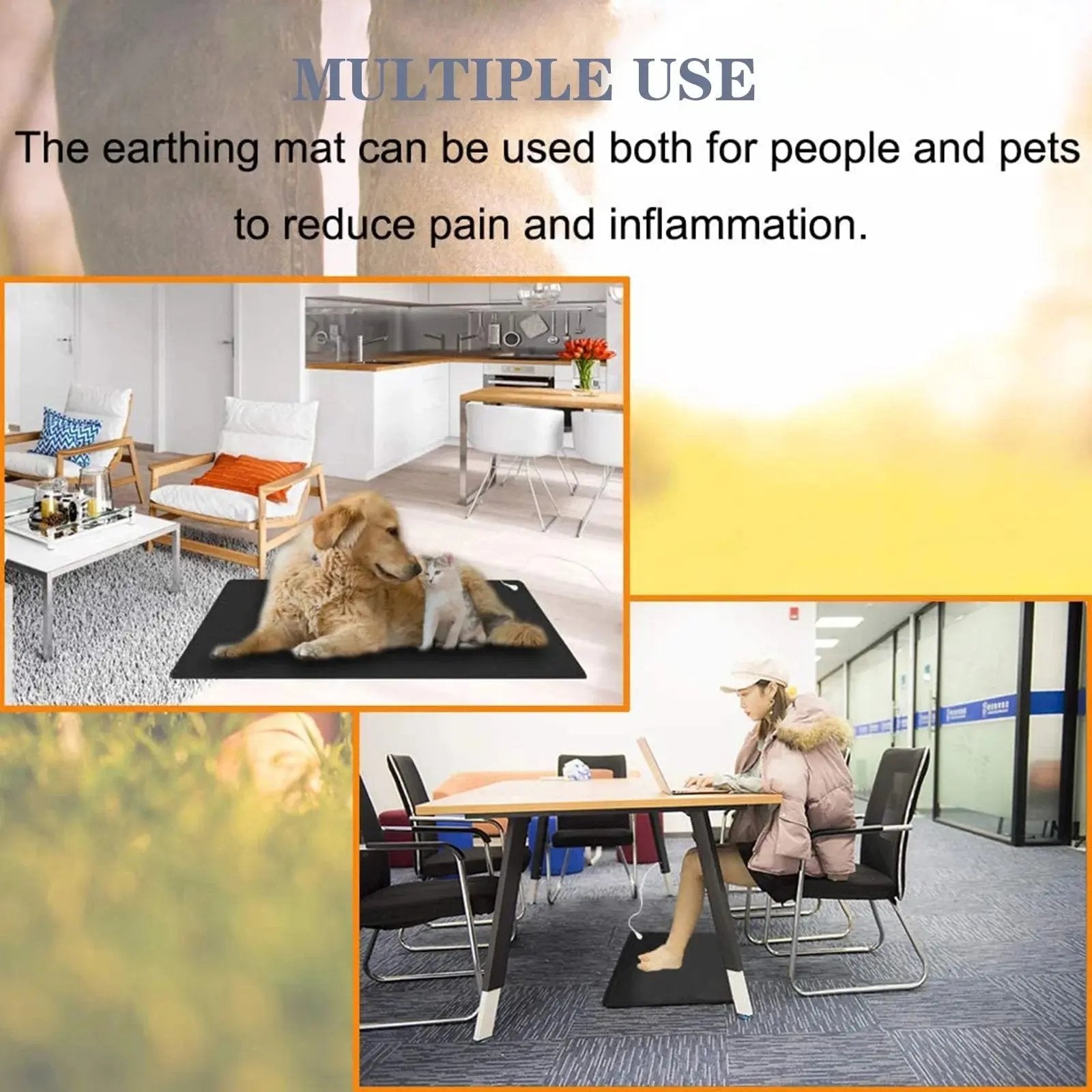 Grounding Earthing Mat,39.3X11.8 Inch/11.8X9.8 Inch, Universal Use for Desk, Foot, Bed Mat by ,Improves Sleep,Reduces Inflammation,Pain,Anxiety