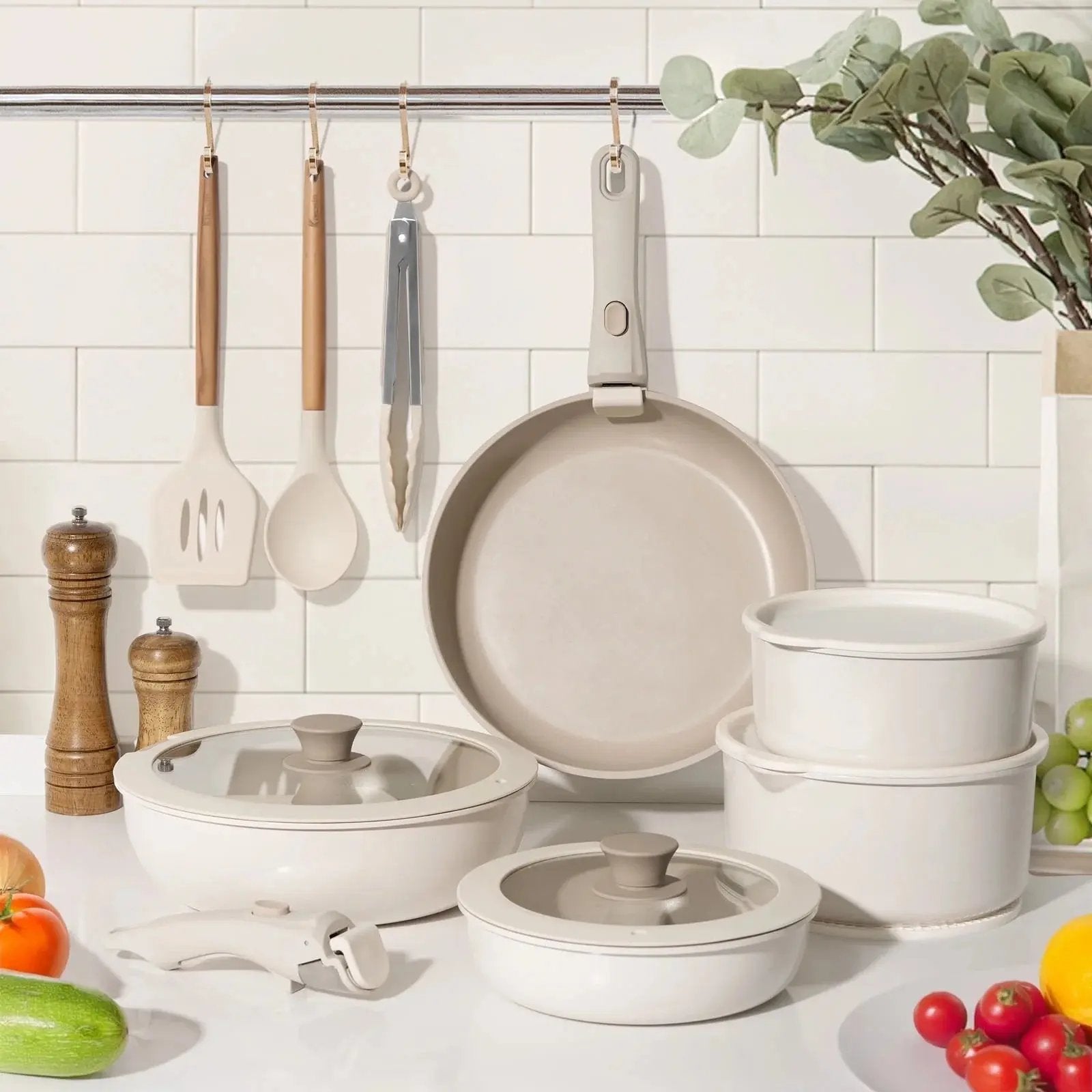 Upgrade Your Kitchen Game with This 19-Piece Non-Stick Pots & Pans Set! Safe, Stylish, and Super Versatile! 🍳✨