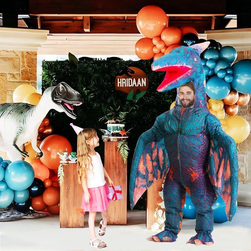 Dinosaur Inflatable Costume Adult Dino Pterodactyl Costume Suit Blow up Dinosaur Costume for Halloween Cosplay Party