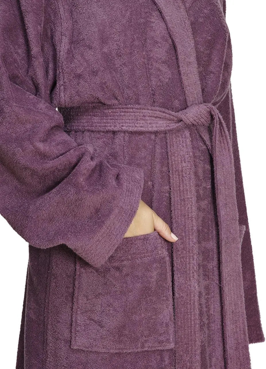 Women'S Pacific Hooded Turkish Cotton Bath Robe with Full Length Options