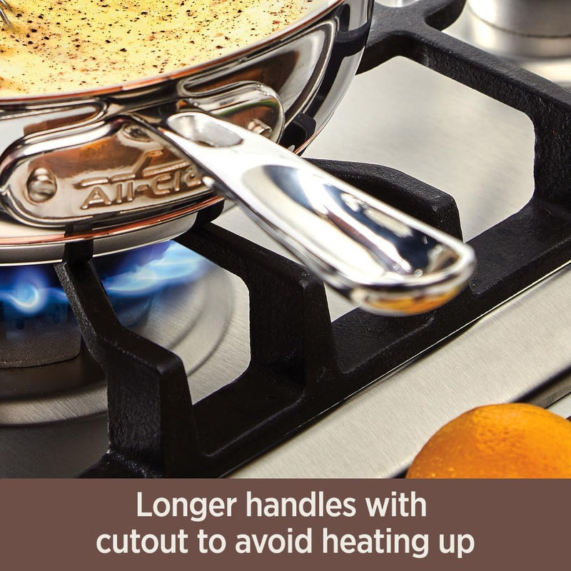Copper Core 5-Ply Stainless Steel Sauce Pan 3 Quart Induction Oven Broiler Safe 600F Pots and Pans, Cookware Silver