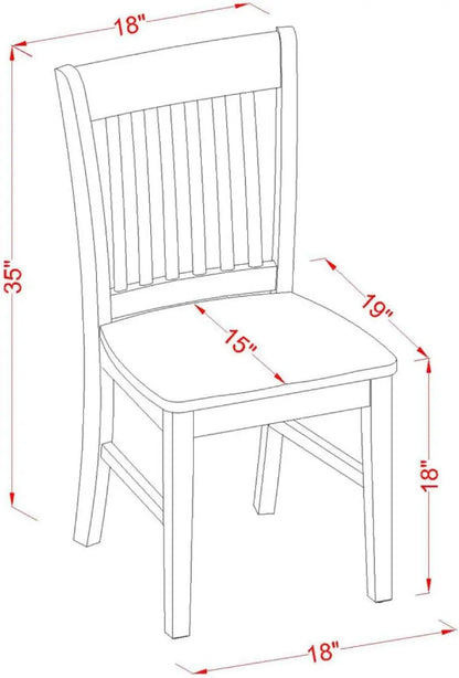 ANNO5-MAH-W 5 Piece Dining Set Includes a round Dining Room Table with Pedestal and 4 Wood Seat Chairs, 36X36 Inch, Mahogany
