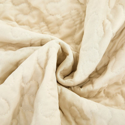 DaDa Bedding Botanical Floral Throw Blanket - Quilted Yellow Fleur Golden Orange Spring Time Tulips - Scalloped Edges Bright Vibrant Ivory Cream - 50 x 60 DaDalogy Bedding Collection