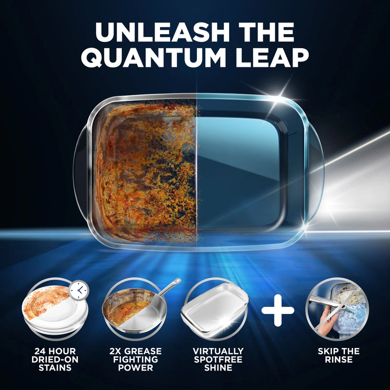 Quantum Dishwasher Pods, No Pre-Rinse Dishwasher Detergent Tabs Soap, Advanced Clean, 21 Count