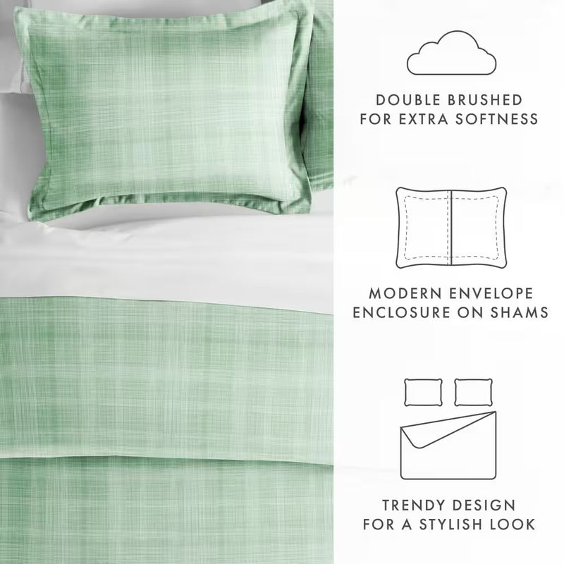 Thatch Patterned Performance Forest Twin 3-Piece Duvet Cover Set