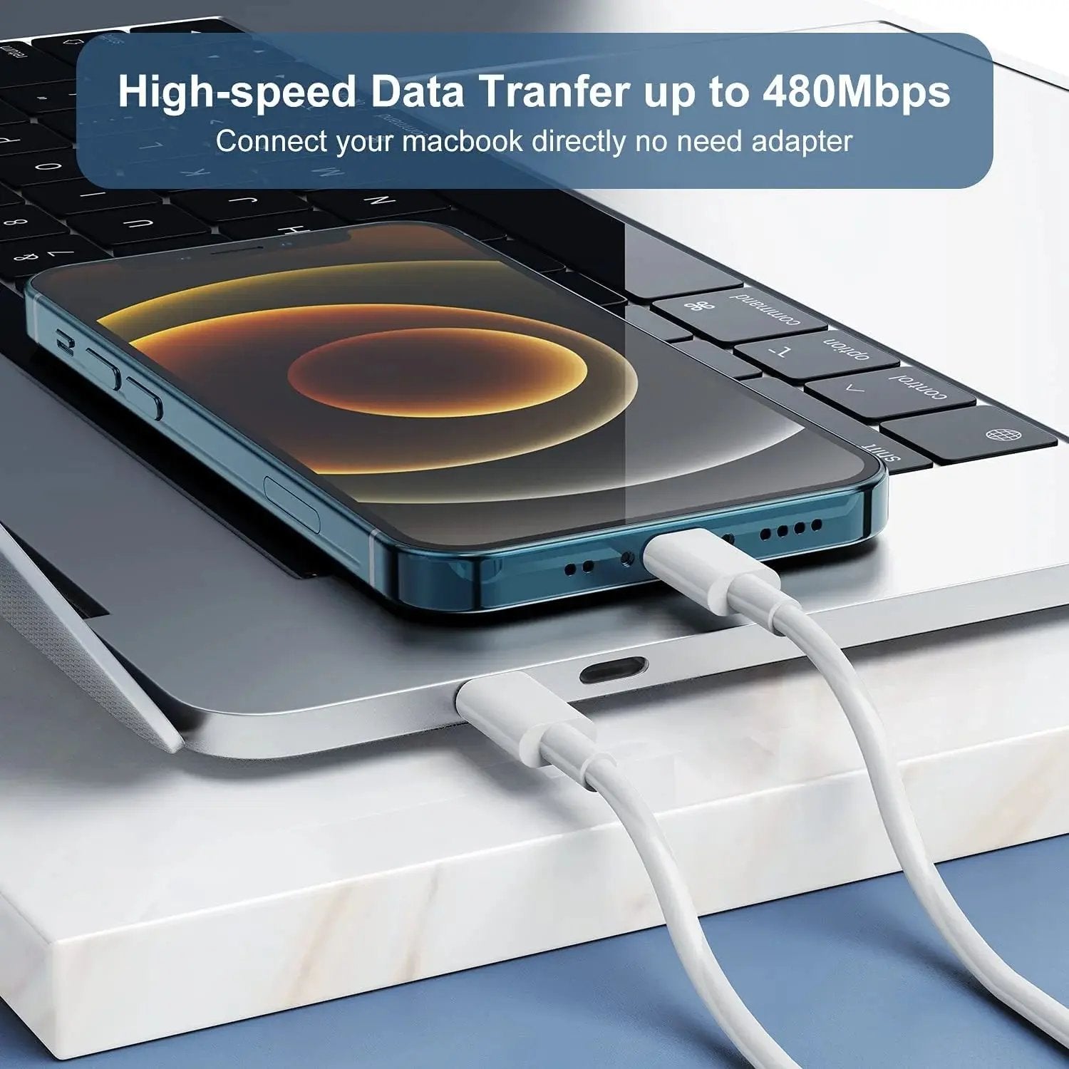 Get Charged Up! ⚡️ 10Ft MFi Certified USB-C Charger 2-Pack - Perfect for iPhone 14/13/12! Fast Charging Made Easy! 📱✨