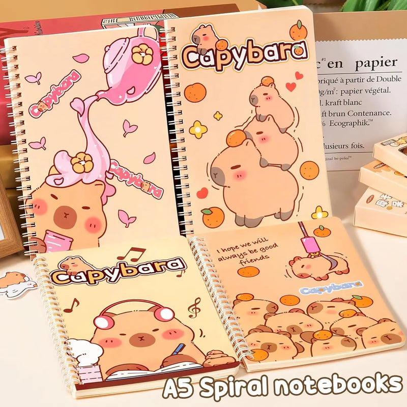 Kids School Supplies for Girls Boys, 36PCS Cute Capybara Stationery Set with Pencil Case Gel Pens Pencil Stickers Pins Notebooks Sticky Notes Kawaii Birthday Gifts for Kindergarten Elementary