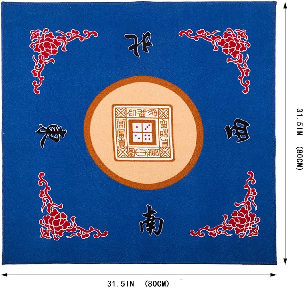 Universal Mahjong/Paigow/Card/Game Table Cover 31.5" X 31.5" (80Cm X 80Cm) (Blue)