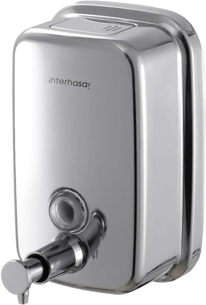 Soap Dispenser Wall Mount 304 Stainless Steel Commercial Hand Soap Dispenser, Manual Liquid Gel Soap Dispenser for Bathroom