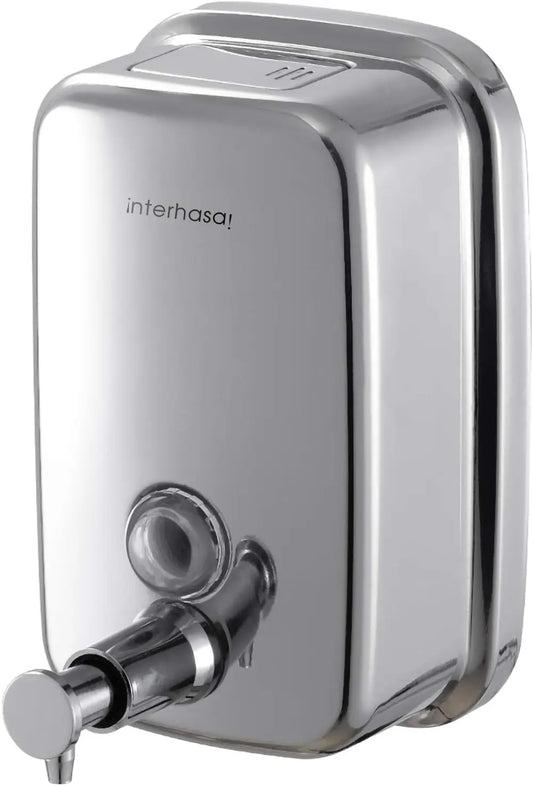 Soap Dispenser Wall Mount 304 Stainless Steel Commercial Hand Soap Dispenser, Manual Liquid Gel Soap Dispenser for Bathroom