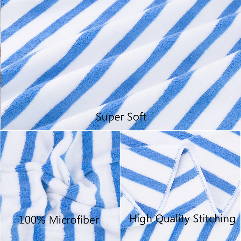Premium 2-Piece Microfiber Bath Towel Set, Fast-Drying and Highly Absorbent, 30" x 60", Blue