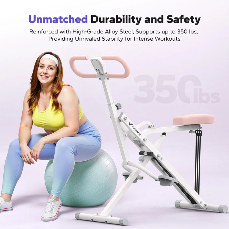 Foldable Squat Assist Trainer for Glutes and Quads - Includes 3 Adjustable Tension Bands